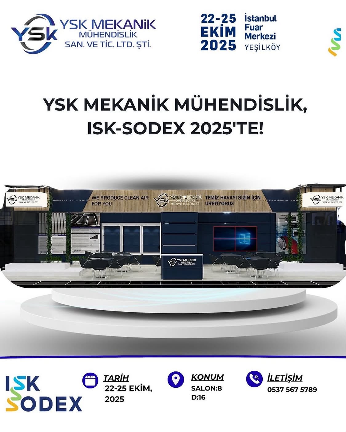 22–25 Ekim 2025 ISK-SODEX Fuarı’nda Buluşuyoruz! I YSK Mekanik Havalandırma I YSK Mekanik Havalandırma